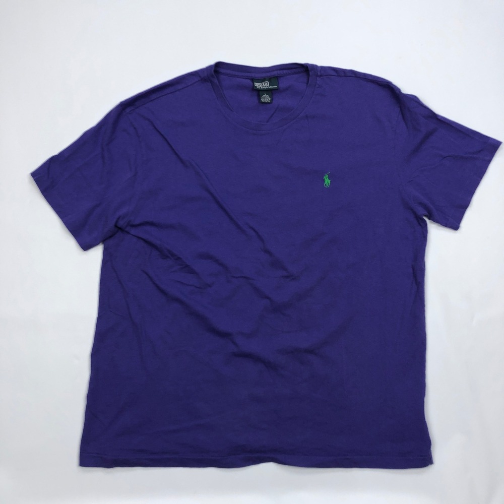 Polo Ralph Lauren T-Shirt Mens Large Purple Green Pony Vintage Cotton Tee L